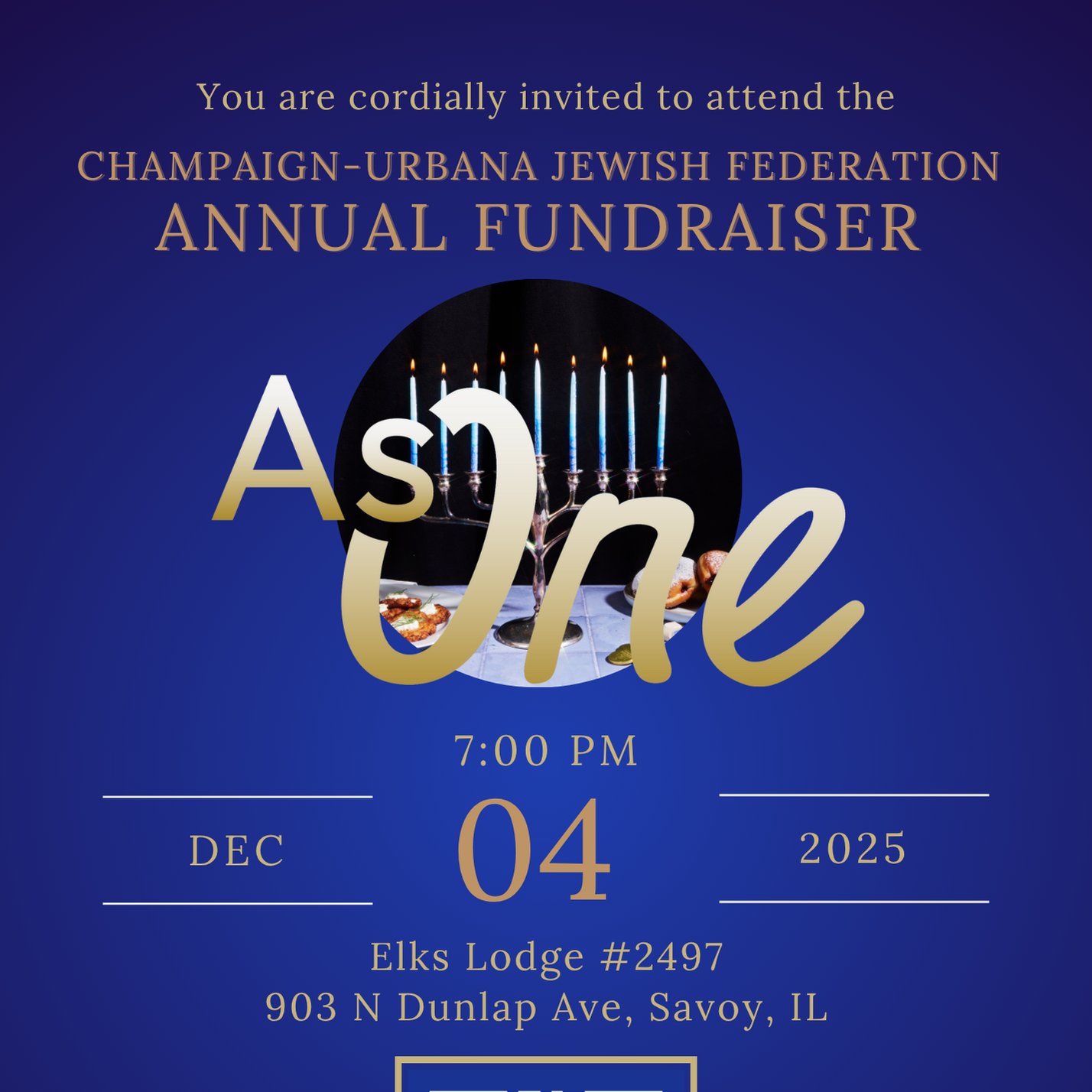 C-U Jewish Federation Annual Fundraiser - logo